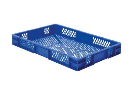 EN Stacking bin Rainbow 14l - 600x400x75mm - perforated sides and bottom
