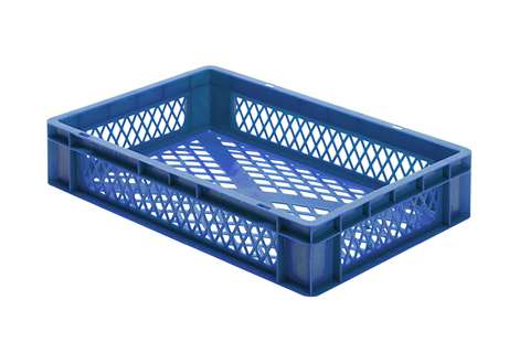 EN Stacking bin Rainbow 22l - 600x400x120mm - perforated sides and bottom