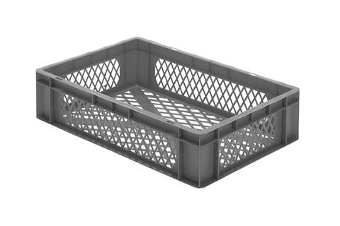 EN Stacking bin Rainbow 26l - 600x400x145mm - perforated sides and bottom