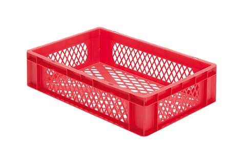 EN Stacking bin Rainbow 26l - 600x400x145mm - perforated sides and bottom