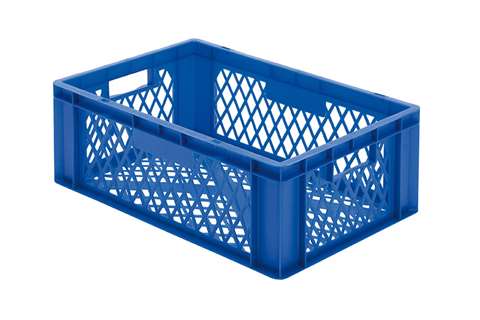 EN Stacking bin Rainbow 40l - 600x400x210mm - perforated sides and bottom