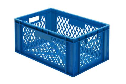 EN Stacking bin Rainbow 51l - 600x400x270mm - perforated sides and bottom