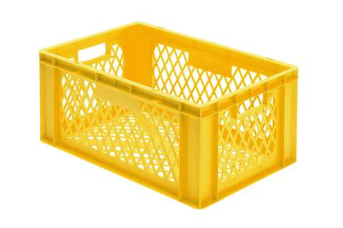 EN Stacking bin Rainbow 51l - 600x400x270mm - perforated sides and bottom
