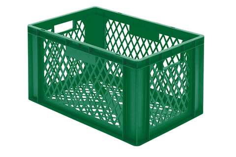 EN Stacking bin Rainbow 61l - 600x400x320mm - perforated sides and bottom