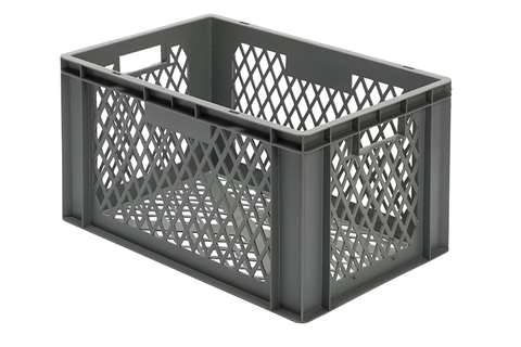 EN Stacking bin Rainbow 61l - 600x400x320mm - perforated sides and bottom