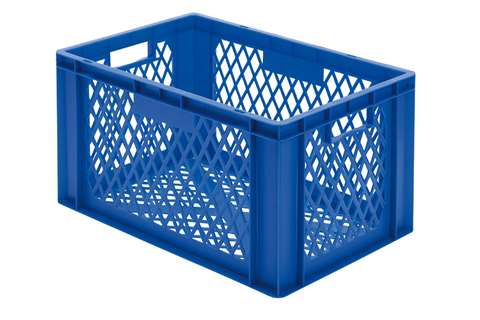 EN Stacking bin Rainbow 61l - 600x400x320mm - perforated sides and bottom