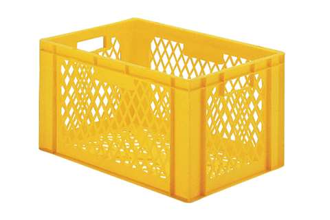 EN Stacking bin Rainbow 61l - 600x400x320mm - perforated sides and bottom
