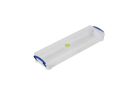 Transparente Stapelbox 0,80l Stapelbar auf mitgeliefertem Deckel - 355x100x40mm