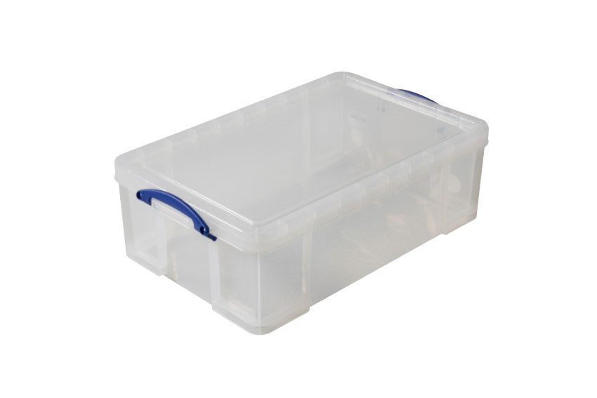 Transparente Stapelbox 50l Stapelbar auf mitgeliefertem Deckel - 710x440x230mm 