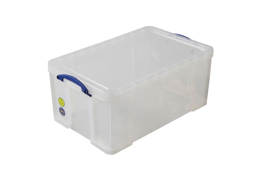 Transparente Stapelbox 64l Stapelbar auf mitgeliefertem Deckel - 710x440x310mm 