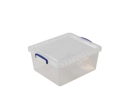 Transparente Nestbare Stapelbox 17,5l Stapelbar auf mitgeliefertem Deckel - 460x383x195mm