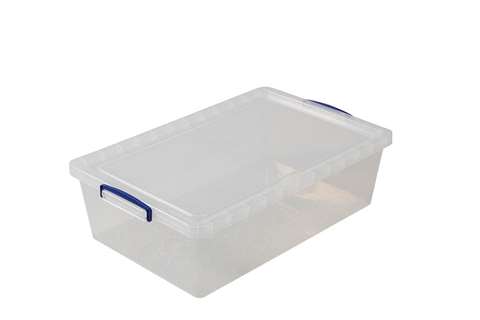 Transparente Nestbare Stapelbox 43l Stapelbar auf mitgeliefertem Deckel - 695x440x230mm
