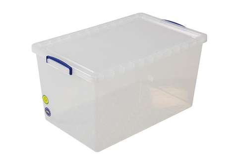 Transparente Nestbare Stapelbox 83l Stapelbar auf mitgeliefertem Deckel - 695x440x368mm