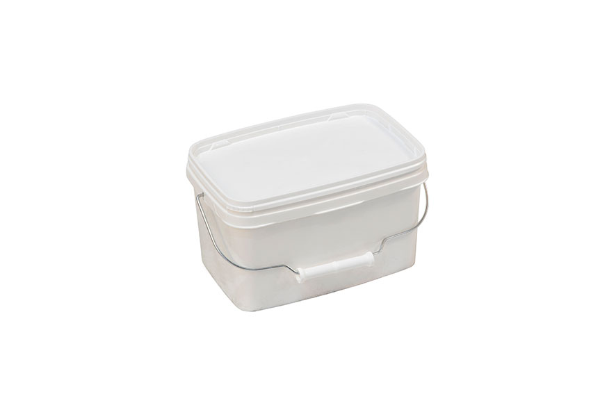 Rectangular hinged bucket - 3,6 l - with metal handle - without lid 