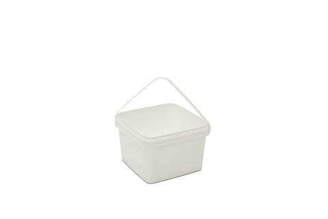 Square bucket - 3.5l - with plastic bracket - without lid