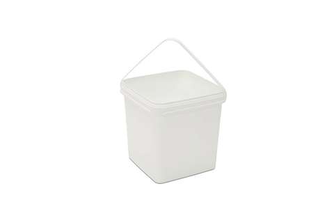 Square bucket - 5,5l - with plastic bracket - without lid