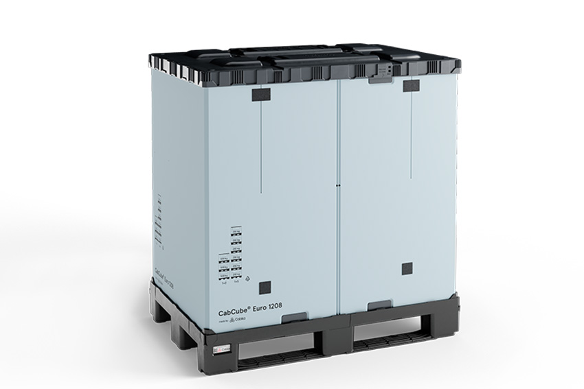 Sleeve box 939l - 1200x800x1260mm - 3 skids - with flap door 