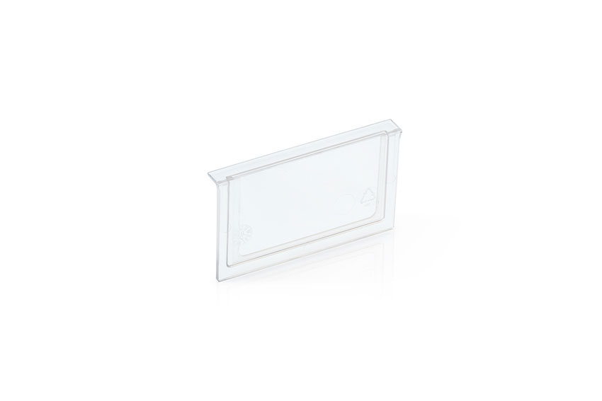 Front panel for shelf trays Blue Box - 117x90mm 