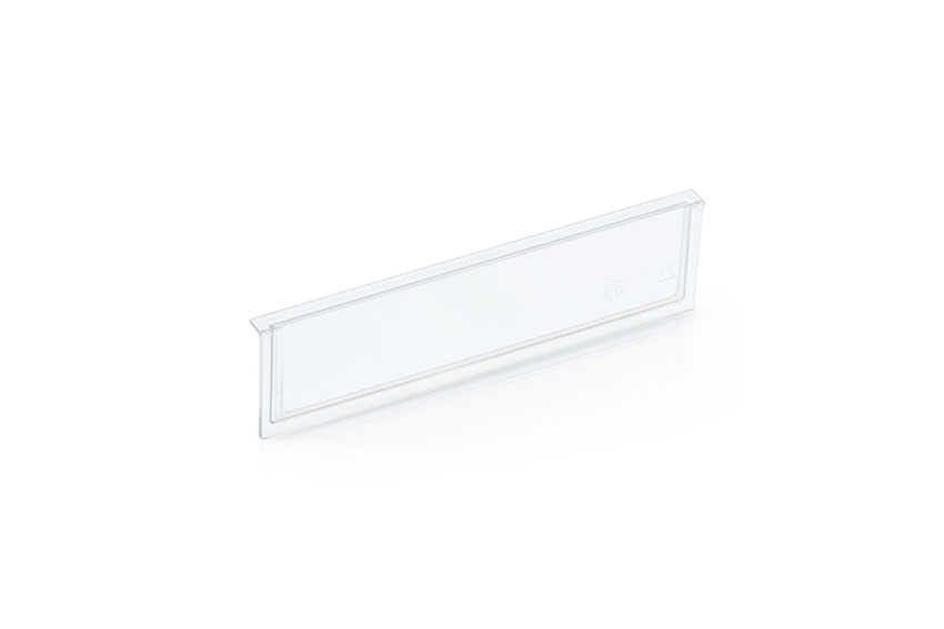 Front panel for shelf trays Blue Box - 234x90mm 