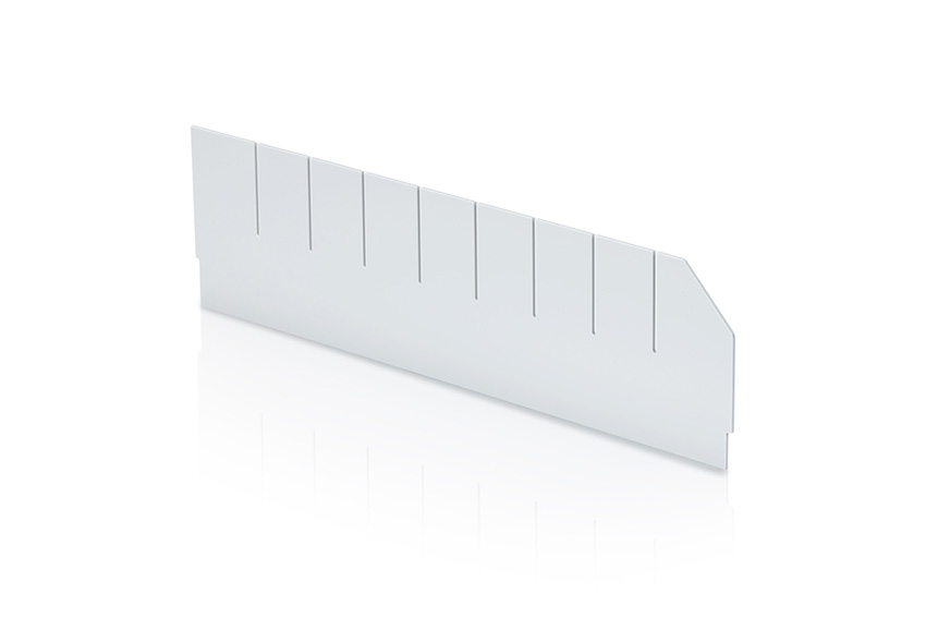 Longitudinal divider with cut-outs shelf tray Blue Box - 500x140mm 