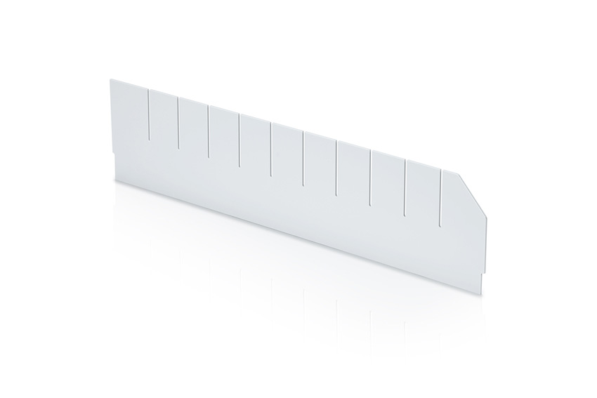 Longitudinal divider with cut-outs shelf tray Blue Box - 600x140mm 
