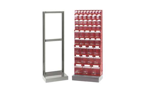 Metall wall frame on sockel for tilting bin modules - 610x250x1500mm