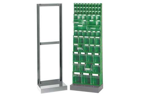 Mettalwandrahmen auf Sockel für Kippbehältermodules - 610x250x1950mm