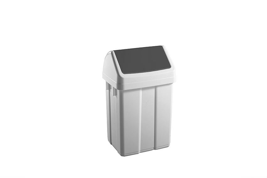 Waste bin with hinged lid 12l - 250x200x400mm 