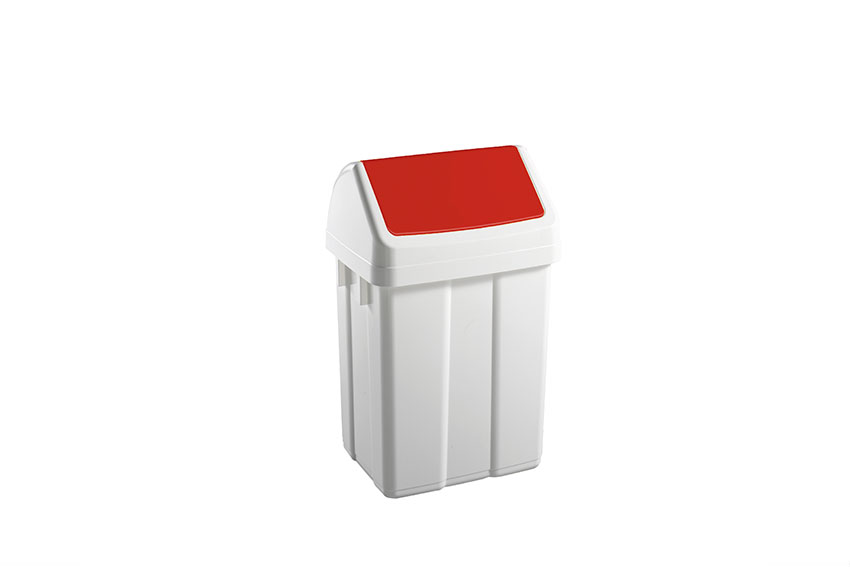 Waste bin with hinged lid 12l - 250x200x400mm 