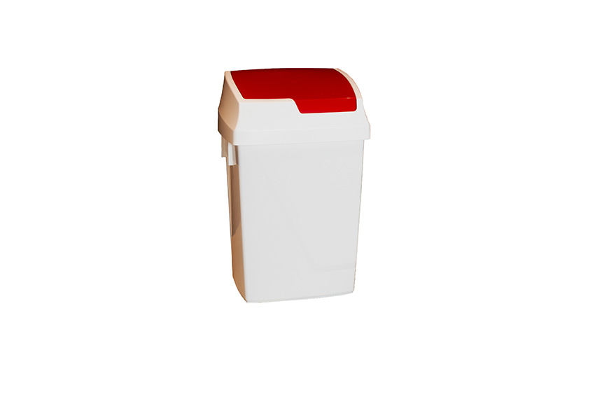 Waste bin with hinged lid 25l - 330x270x520mm 