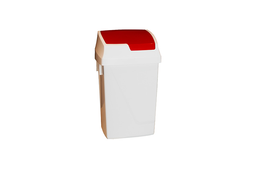 Waste bin with hinged lid 50l - 315x390x670mm 