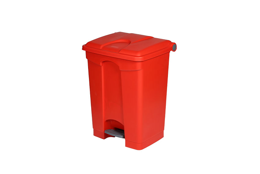 Rectangular step-on waste bin 70 l - 495x412x673mm 