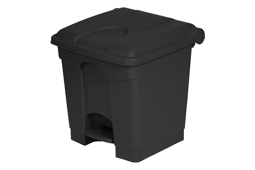 Rechteckiger Tretabfalleimer 30l - 410x398x435mm - 50% Recyclingmaterial 