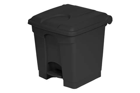 Rectangular step-on waste bin 30l - 410x398x435mm - 50% recycled