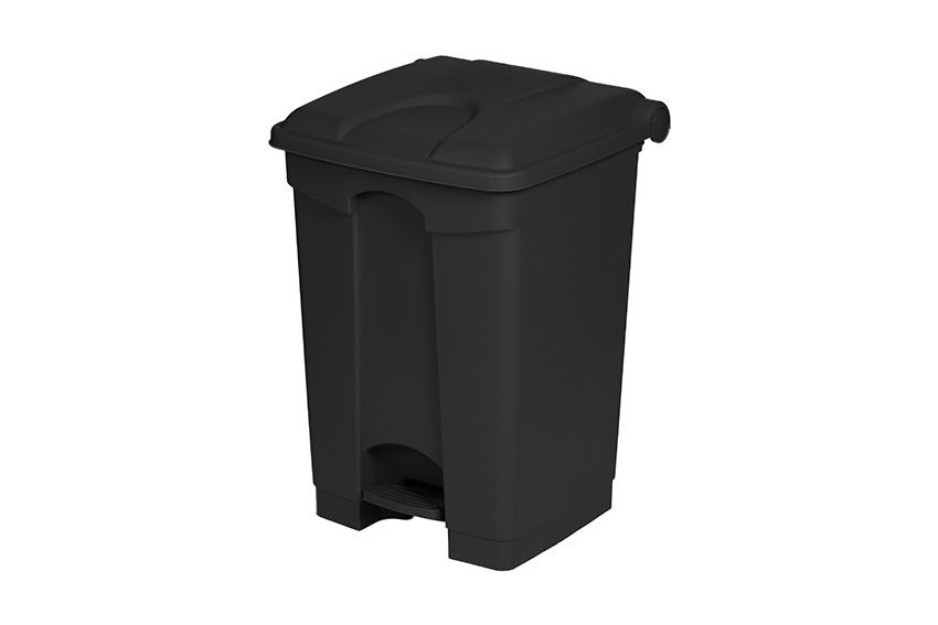 Rectangular step-on waste bin 45l - 410x398x600mm - 50% recycled 