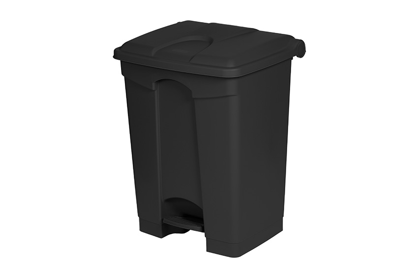 Rectangular step-on waste bin 70l - 495x412x673mm - 50% recycled 